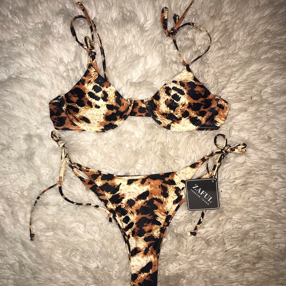 zaful leopard print bikini